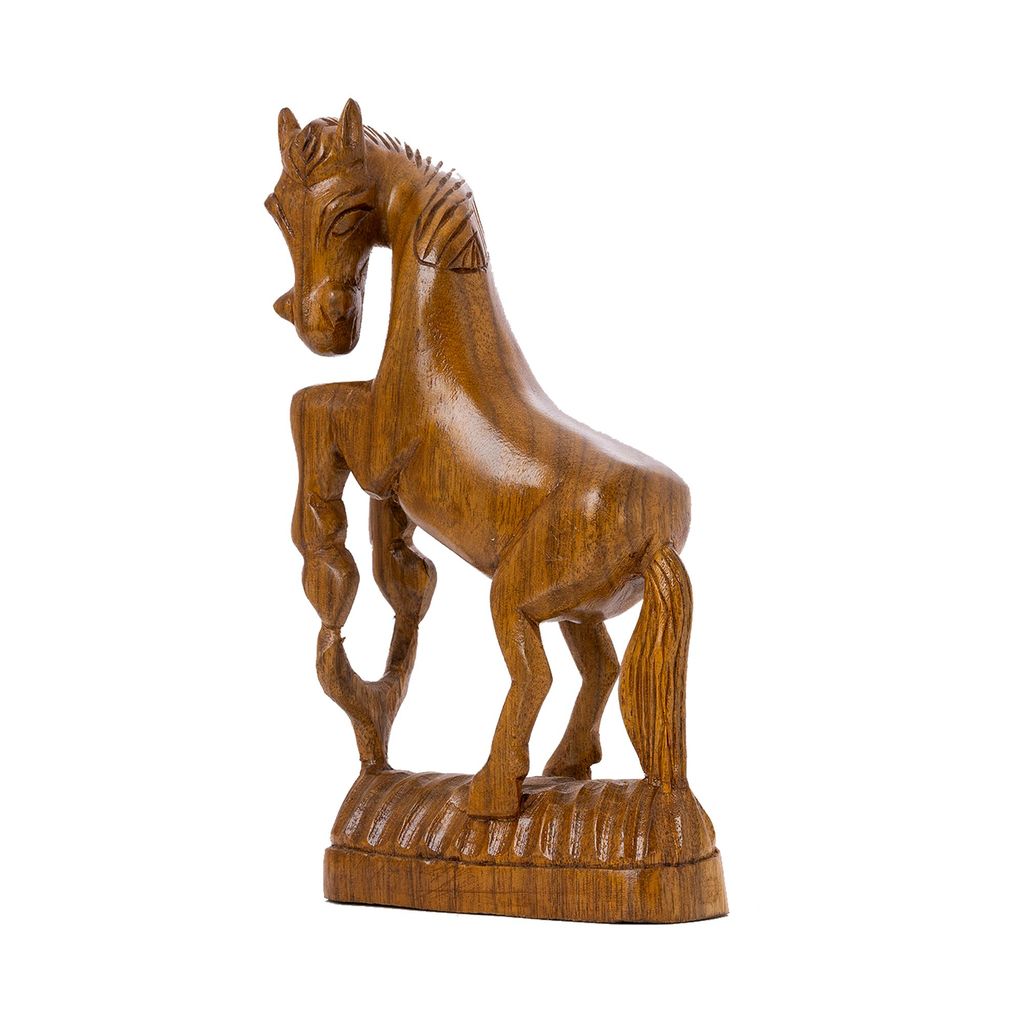 SOWPEACE Handcrafted Wooden Racing Horse “Racing Towards Greatness” showpiece, Premium Artisan Made Tabletop Home Decor for Living R
