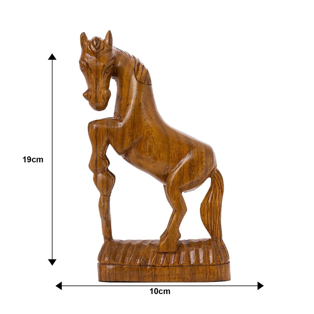 SOWPEACE Handcrafted Wooden Racing Horse “Racing Towards Greatness” showpiece, Premium Artisan Made Tabletop Home Decor for Living R