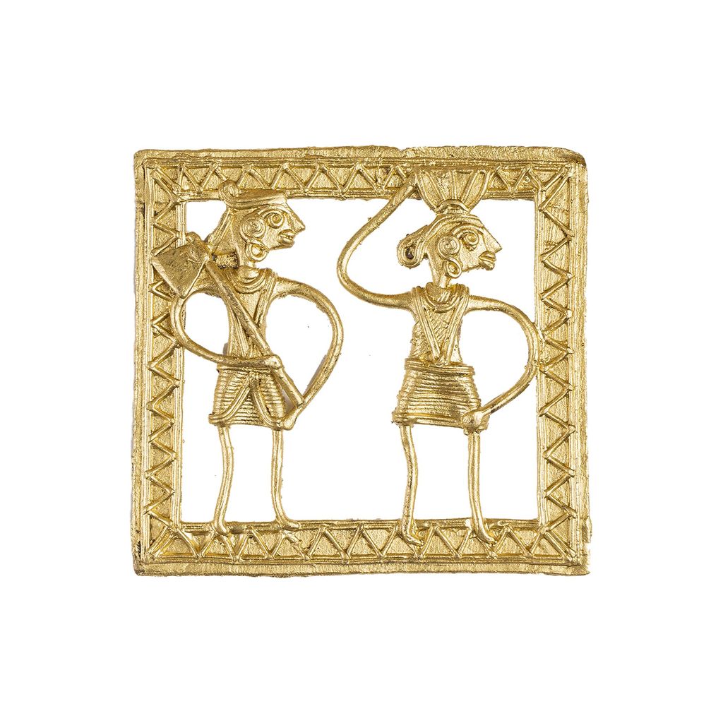 SOWPEACE Handcrafted dhokra Square plate tribal art “Wall of Squared Sanguine” brass showpiece, premium artisan made wall home decor for living room, for gif