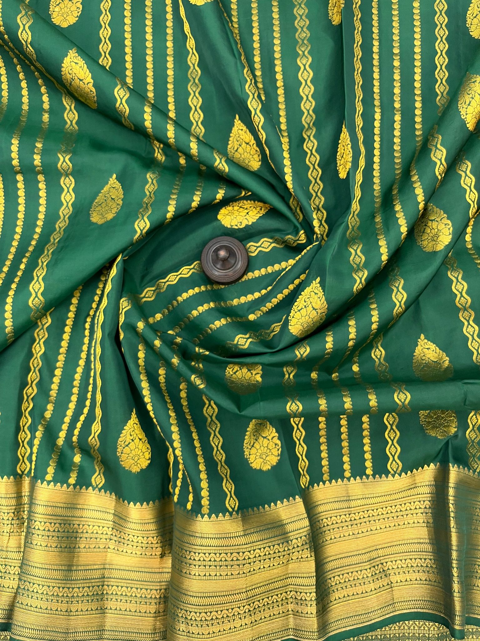 Dark Green Color Zari Woven Pure Kanjivaram Silk Saree
