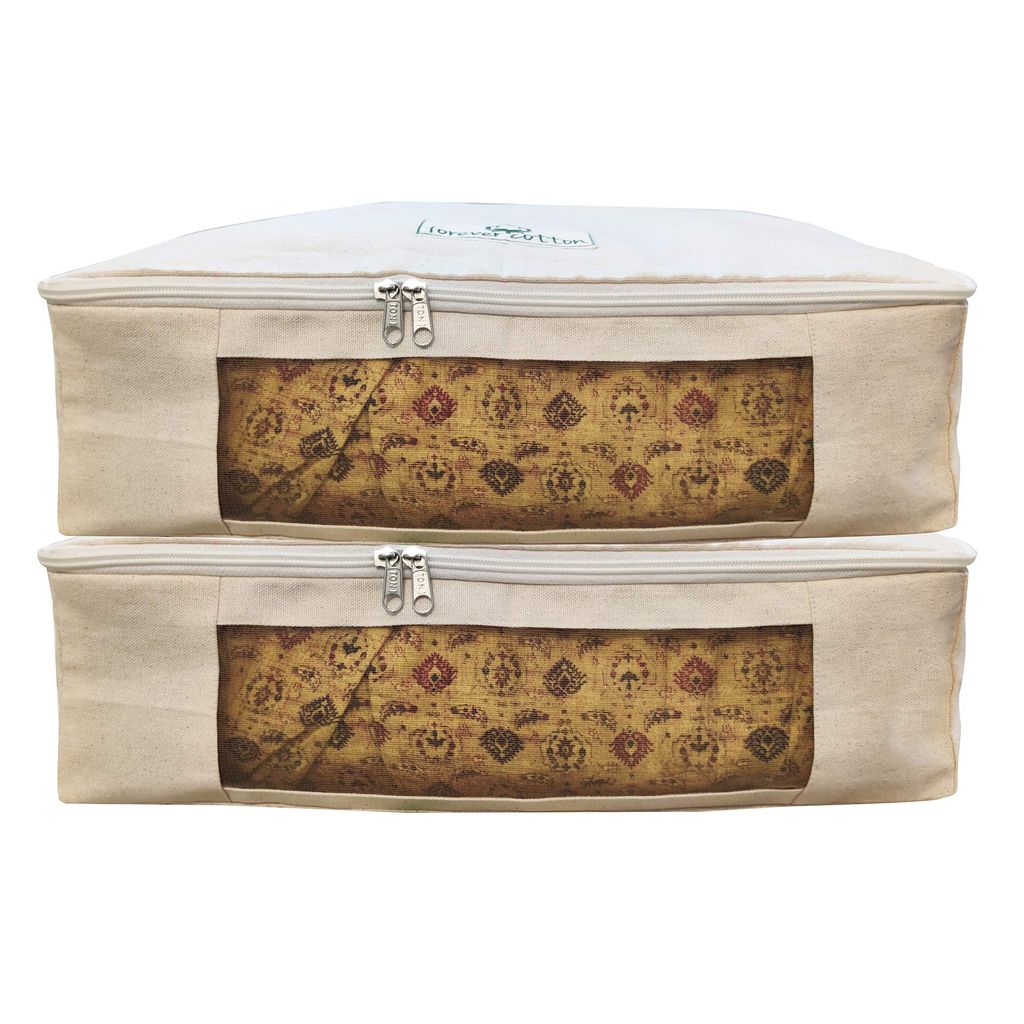 Forever Cotton Premium Lehanga and Heavy Saree Cover (Set of 2)