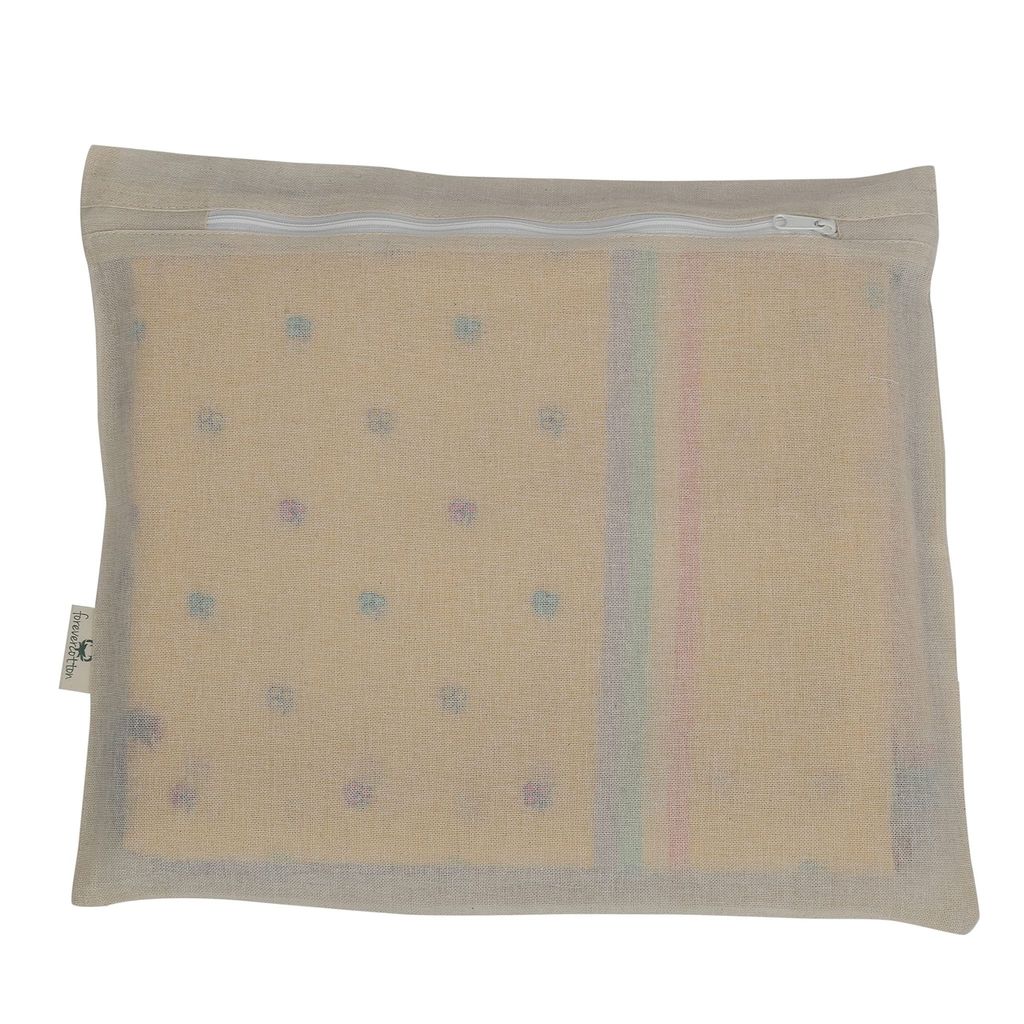 Forever Cotton Saree Covers with Zipper ( YKK make) for Travelling and Wardrobe Organizing ( Set of 5) 16 inch by 14 inch.