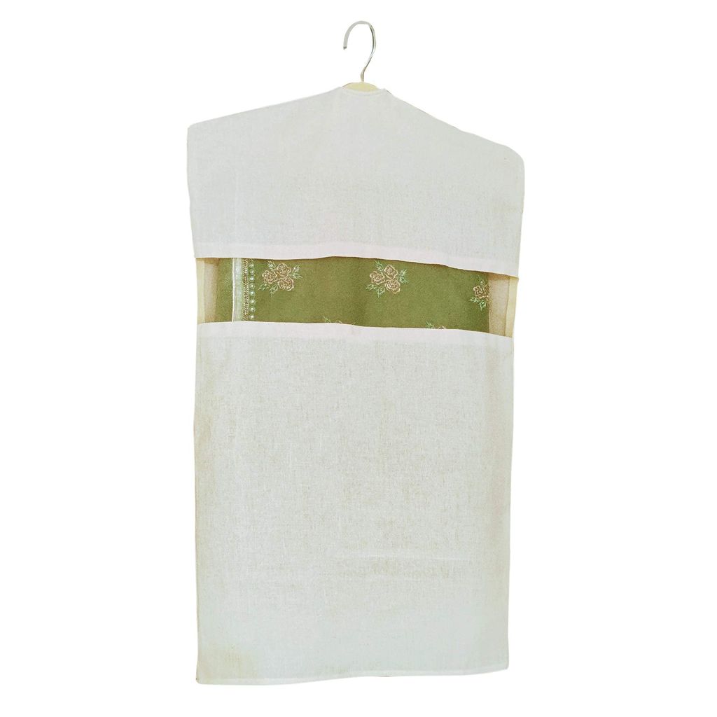 FOREVER COTTON Hanging Saree Covers for cloth storage and Wardrobe Organizer 30 inch * 18 inch (Set of 5)