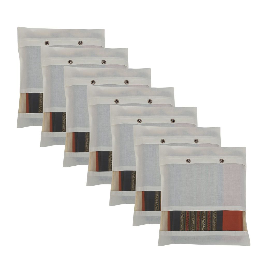 Forever Cotton Saree Covers with Visible NET Window and Button Flap (Set of 7) of Size 16inch * 14 inch.