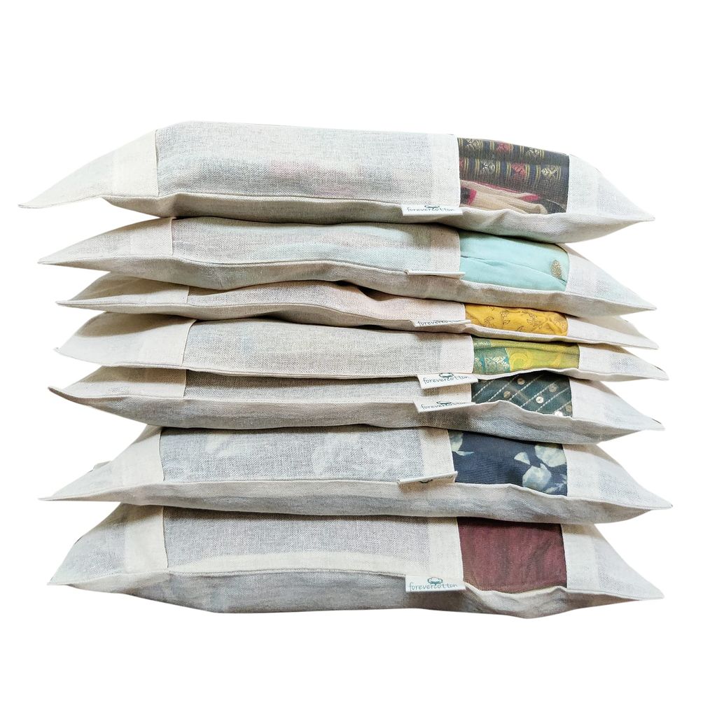 Forever Cotton Saree Covers with Visible NET Window and Button Flap (Set of 7) of Size 16inch * 14 inch.