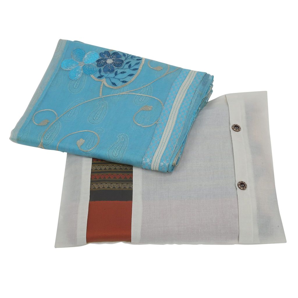 Forever Cotton Saree Covers with Visible NET Window and Button Flap (Set of 7) of Size 16inch * 14 inch.