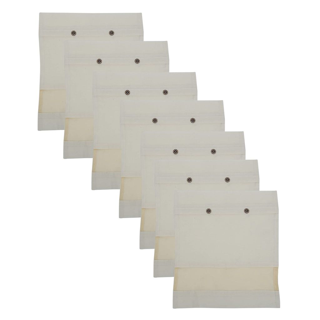 Forever Cotton Saree Covers with Visible NET Window and Button Flap (Set of 7) of Size 16inch * 14 inch.