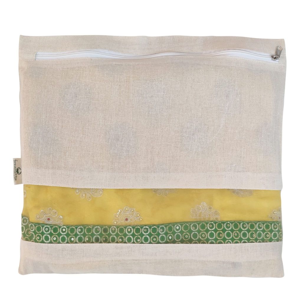 Forever Cotton Saree Covers with YKK Zipper and Net window for visibility size 15.5 in *14.50 inch (Set of 9)