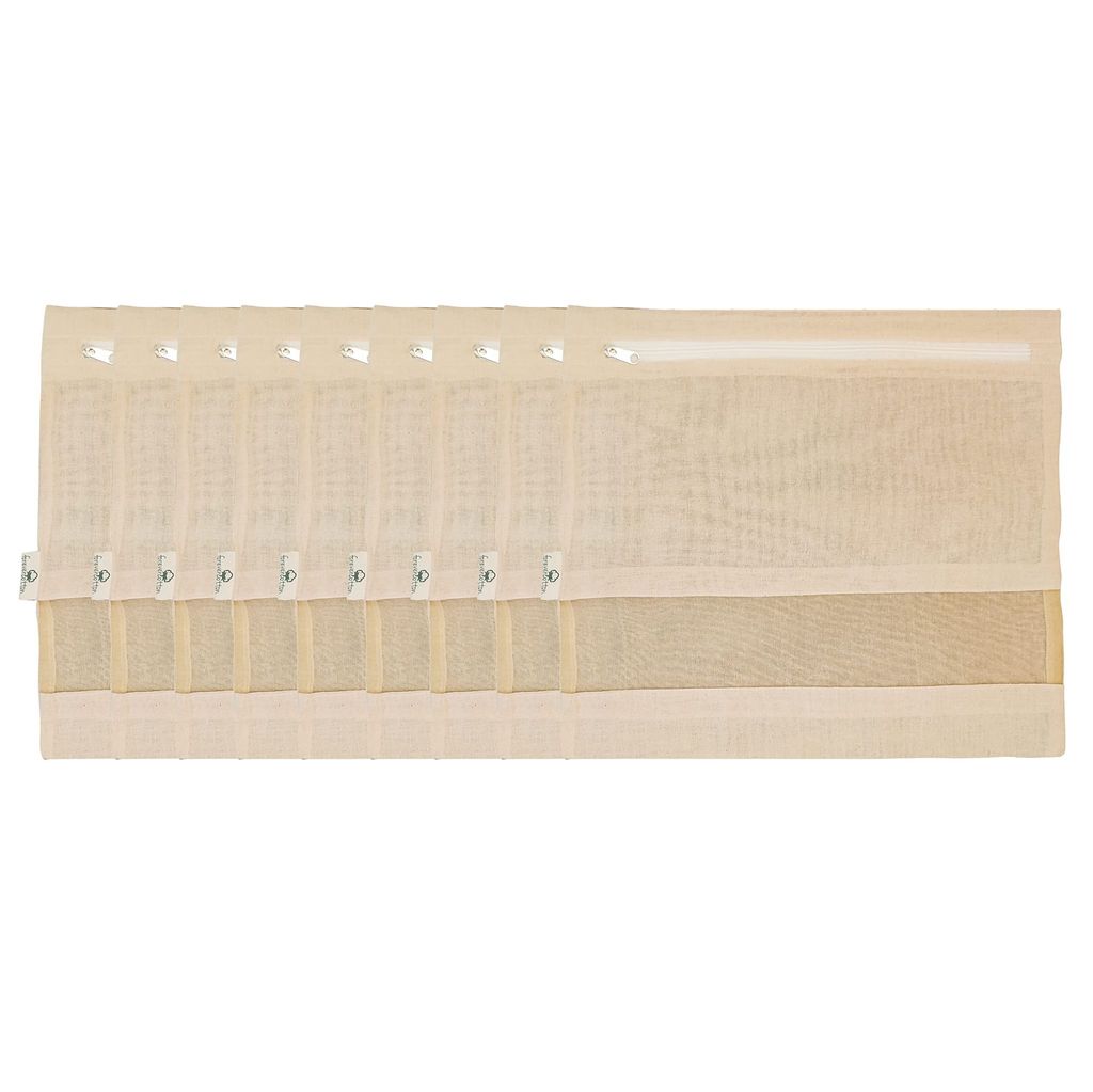 Forever Cotton Saree Covers with YKK Zipper and Net window for visibility size 15.5 in *14.50 inch (Set of 9)