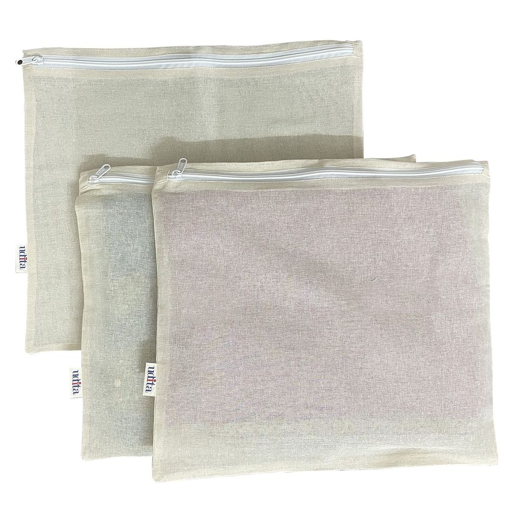 UDITA Saree Covers made of cotton with zipper set of 10 (ten).