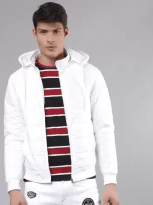 Fashion White Bomber Jacket For Men