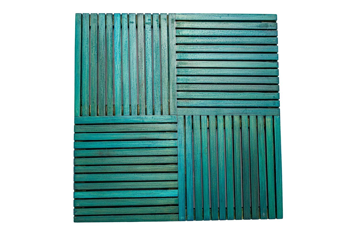 Handmade Bamboo Trivet with Diagonal design (Square)