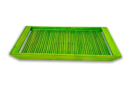 Tribes India Wooden Serving Tray Handmade (Green)