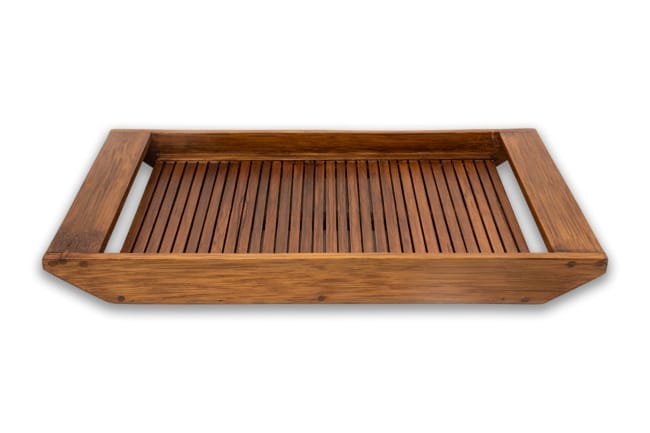 Tribes India Wooden Serving Tray Handmade (Natural Brown)