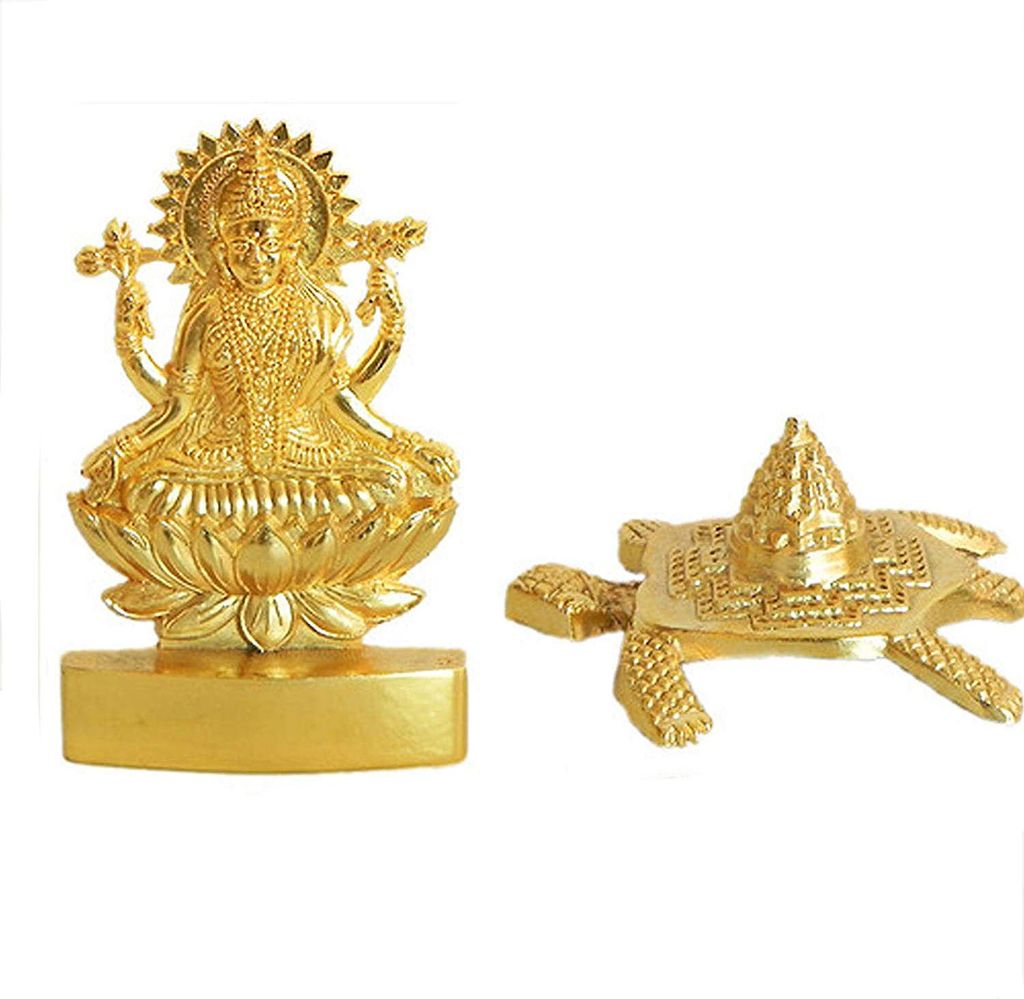 ZURU BUNCH Shri Laxmi Kuber Dhan Varsha Yantra-Medium Size, Multicolour Brass Yantra