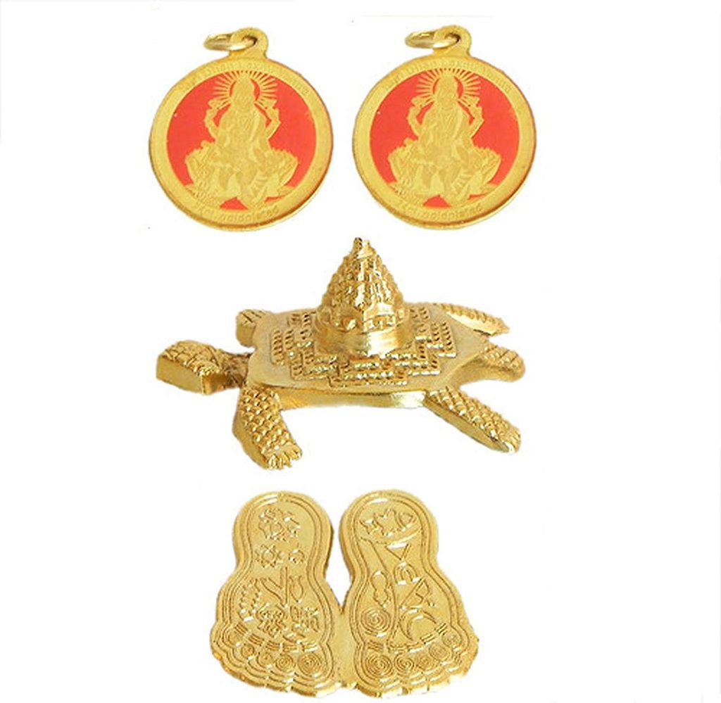 ZURU BUNCH Shri Laxmi Kuber Dhan Varsha Yantra-Medium Size, Multicolour Brass Yantra