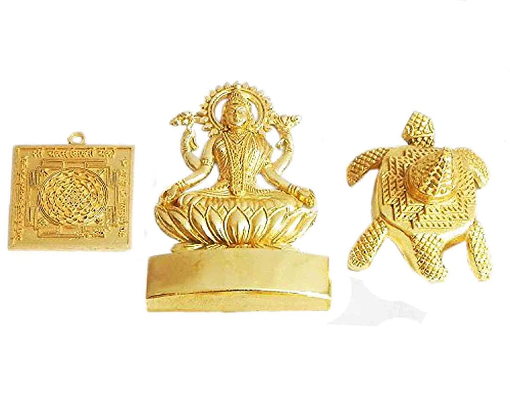 ZURU BUNCH Shri Laxmi Kuber Dhan Varsha Yantra-Medium Size, Multicolour Brass Yantra