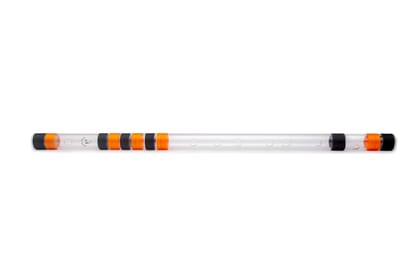 Radhe Flutes Acrylic Bansuri F Sharp Right Handed Base Octave With Hard Cove
