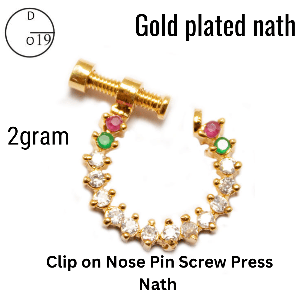 Zeello Golden plated Cz Nose Pin for Girls & women