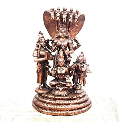 COPPER Lakshmi Narayana with Mahalakshmi,Adhiseha,Garuda,Naradha