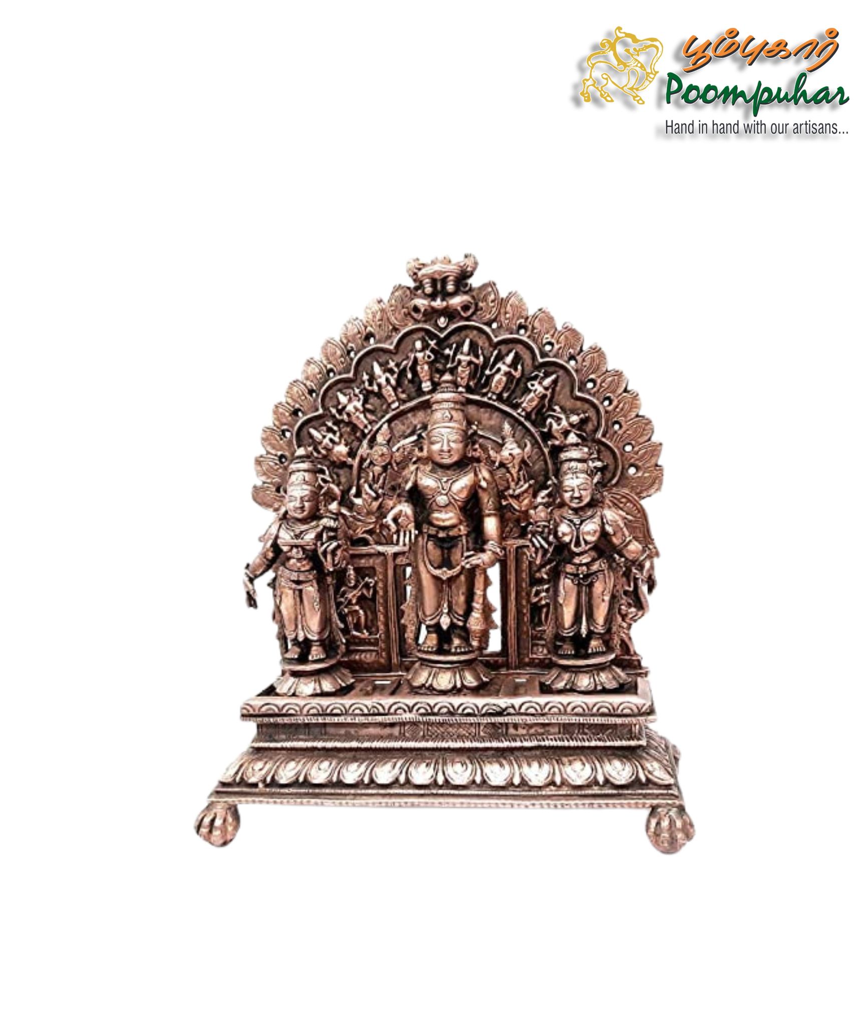 Copper Srinivasa Perumal ,Sridevi , Bhudevi with Dasavadhara Prabhavali
