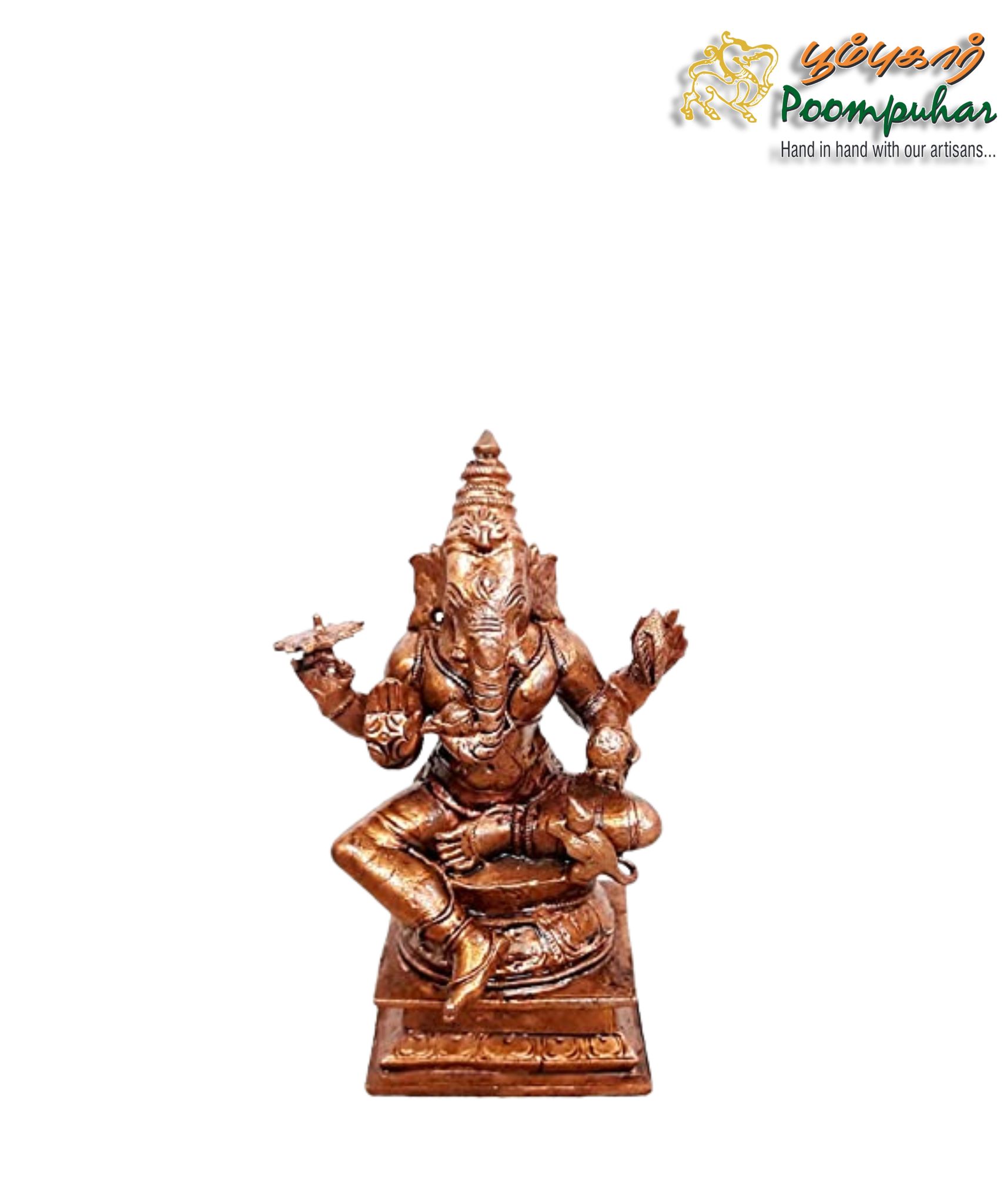 Copper Ganesh 4.5 inches