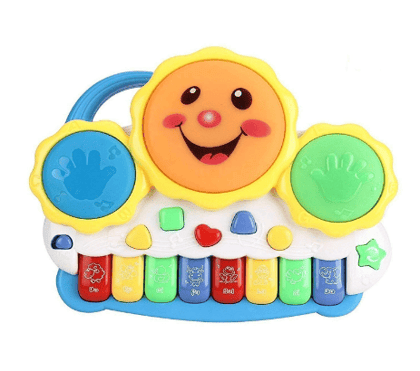 Gooyo Battery Operated Musical Drum Keyboard with Animals Sound & Flash Light Effects