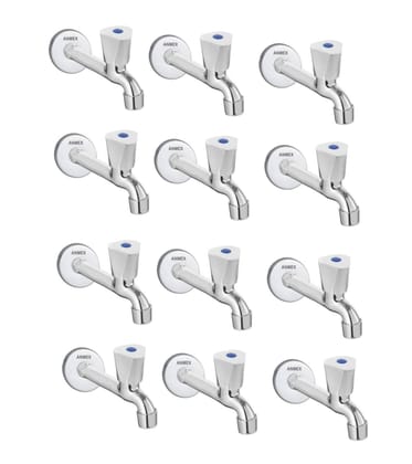 ANMEX SS ACURA Long body Tap for Kitchen and Bathroom SS Chrome Finish With Wall Flange Set of 12