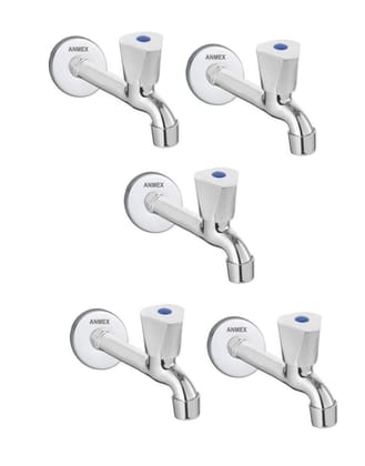 ANMEX SS ACURA Long body Tap for Kitchen and Bathroom SS Chrome Finish With Wall Flange Set of 5