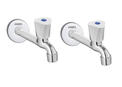 ANMEX SS ACURA Long body Tap for Kitchen and Bathroom SS Chrome Finish With Wall Flange Set of 2