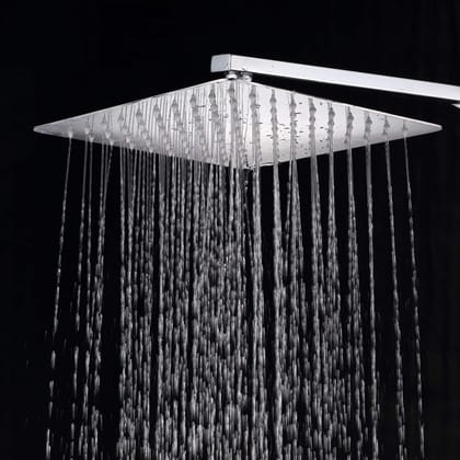 ANMEX Premium 6x6 (6Inch) Stainless Steel UltraSlim Square Rain Shower Head with 15INCH square arm