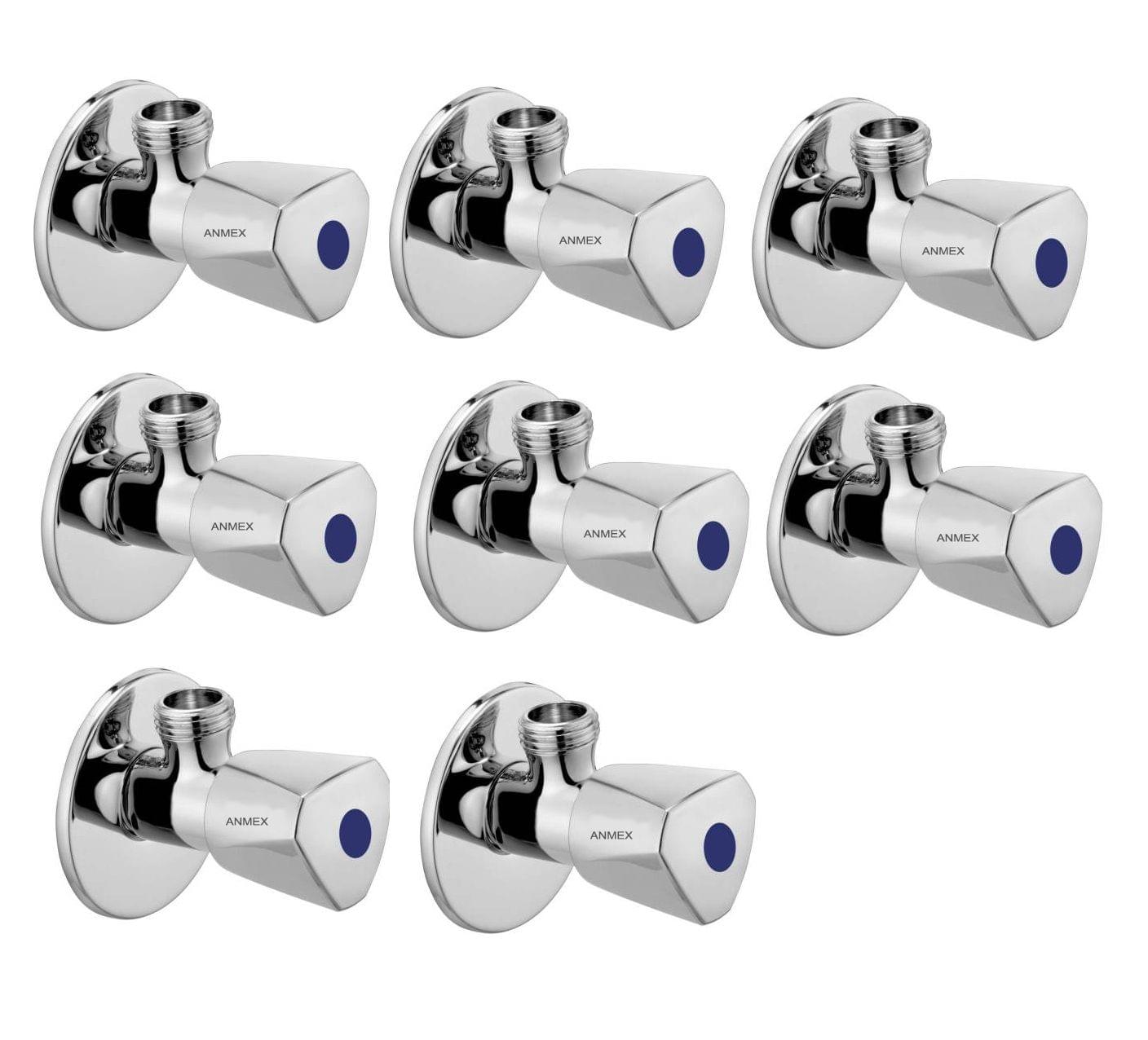 ANMEX Premium quality stainless steel ACURA Angle Valve Cock Chrome Plated - SET OF 8