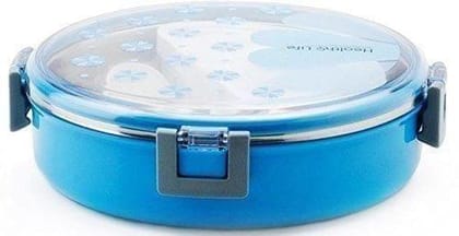 Clastik Stainless 920ML Steel Lunch Box, Transparent Lid, (19x12x5cm)
