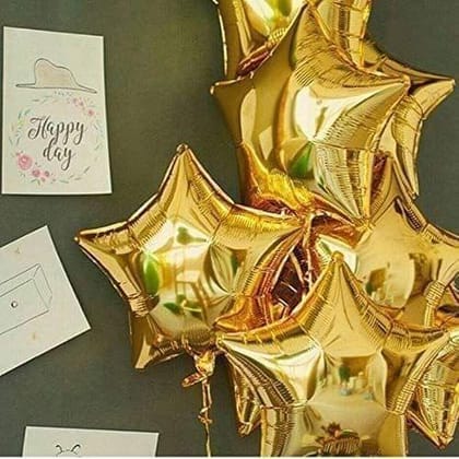 Clastik Decoration 18" inches Star Shape Party Decorative Foil Balloons for Birthday | Anniversary | Wedding Party - Pack of 5 Pcs