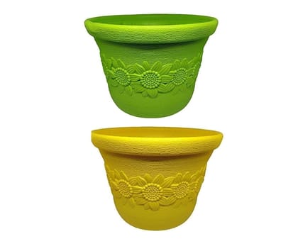 Clastik Designer Plastic Planter - Sunny Flower Pot