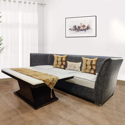 Velvet Table Runner (12inch x 59 inch) with Set of 2 Sofa Cushion Covers (16inch x16 inch) and 1 Sofa Cushion Cover (12inch x18 inch) Table Runners