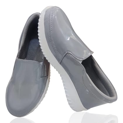 Amello Women's | Ladies | Females | Girls Comfortable, Fashionable, Synthetic Leather, Shoes College, Regular Wear | Casual Sneakers Grey