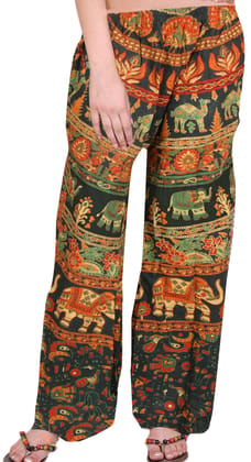 Rosin Casual Trousers from Pilkhuwa with Printed Elephants