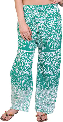 Ultramarine Casual Trousers from Pilkhuwa with Printed Palm Trees
