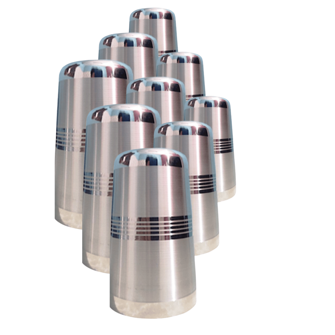 Shini Lifestyle Stainless Steel Laser Design Glass, Premium Quality, Water Glass, Gilas (10 pcs)