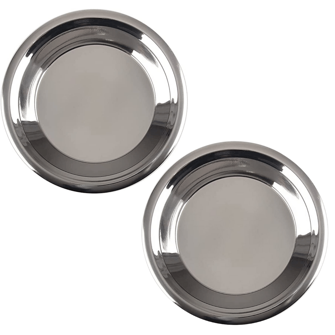 SHINI LIFESTYLE Stainless Steel Parat, Steel parat for kitchen, Atta Parat, Parati, Paraati (Dia-30cm, 2Pc)