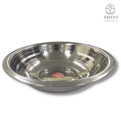 SHINI LIFESTYLE stainless steel mixing bowl, Serving Bowl, Dinner Bowl, Atta Parat(Dia-37cm, 1pc)