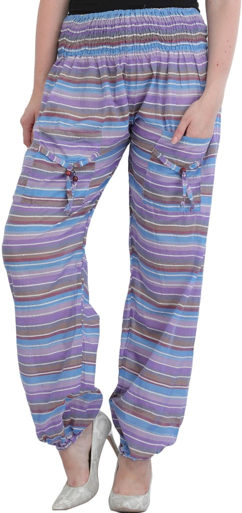 Violet-Tulip Woven Yoga Trousers with Front Pockets - Trousers | Buy online on ZillyBuy
