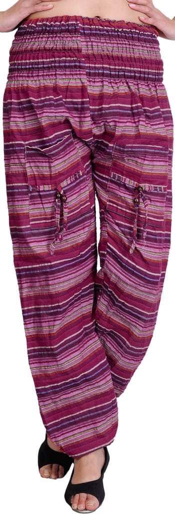Amethyst Woven Yoga Trousers with Front Pockets - Trousers | Buy online on ZillyBuy