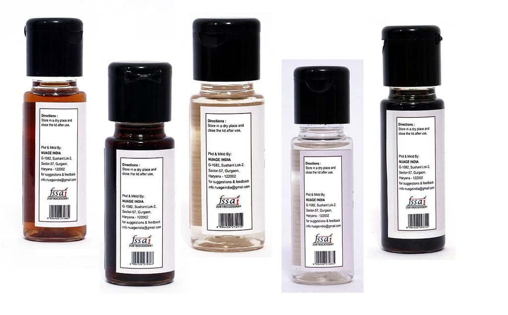 Bakefrillz Food Flavour Essence (30 ml x 5) Pack of 5 - Vanilla, Butterscotch, Pineapple, Strawberry & Chocolate