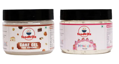 foodfrillz Cake Gel & Piping Gel - Neutral Cold Glaze, Combo Pack of 2 (200g x 2)