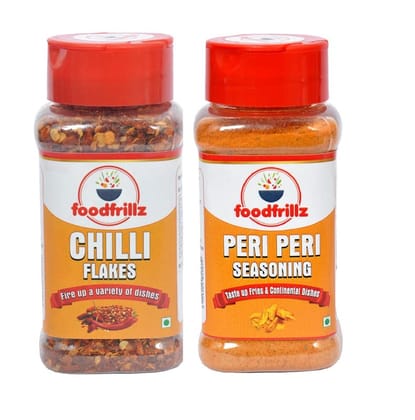 foodfrillz Chilli Flakes (50 g) & Peri Peri (60 g) Pack of 2