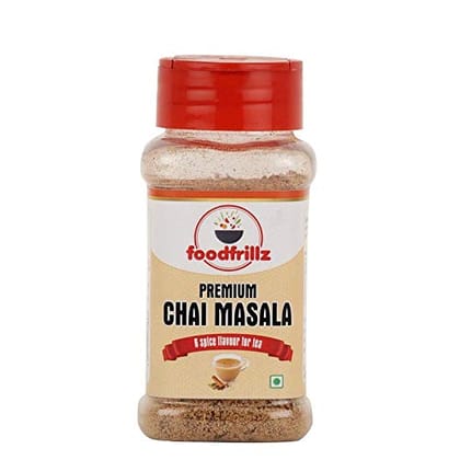 foodfrillz Chai Masala, Tea Mix Tastener, a great immunity booster,helps fight cough and cold,with Cinnamon,Clove,Nutmeg,Tulsi, Ginger,Cardamom,Black pepper,60 g
