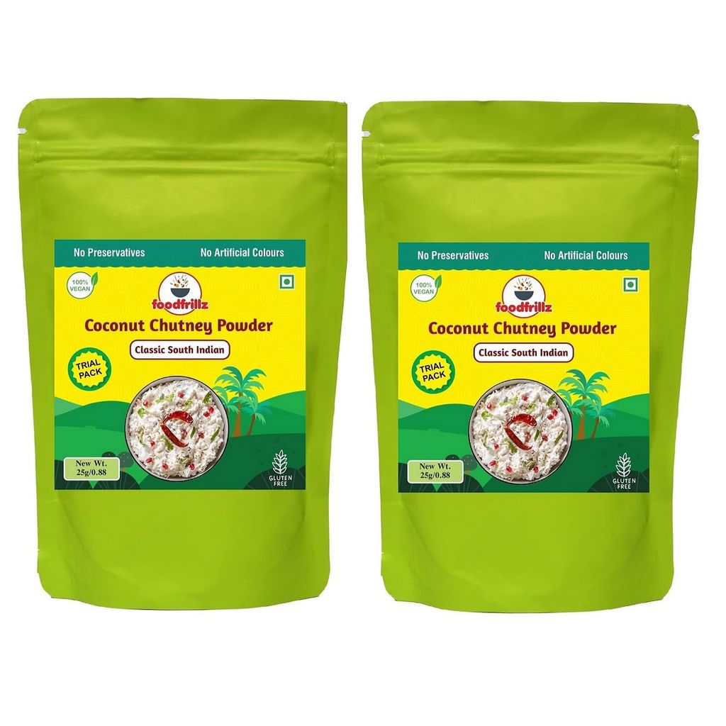 foodfrillz Coconut Chutney Powder, Classic South Indian, 25 g x 2