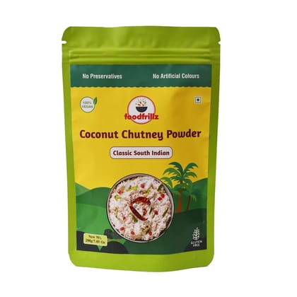 foodfrillz Coconut Chutney Powder, 200 g Classi South Indian Flavour
